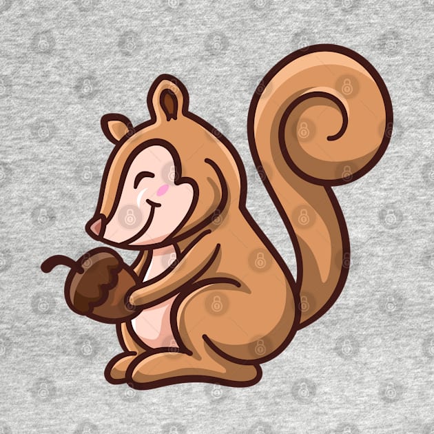 cute squirrel holding a nut by garistipis